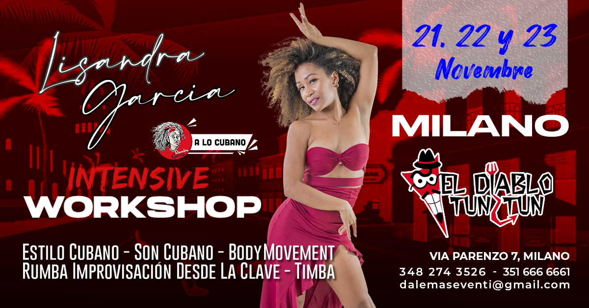 Workshop di Salsa Cubana a Milano con Lisandra García, 21, 22 e 23 novembre